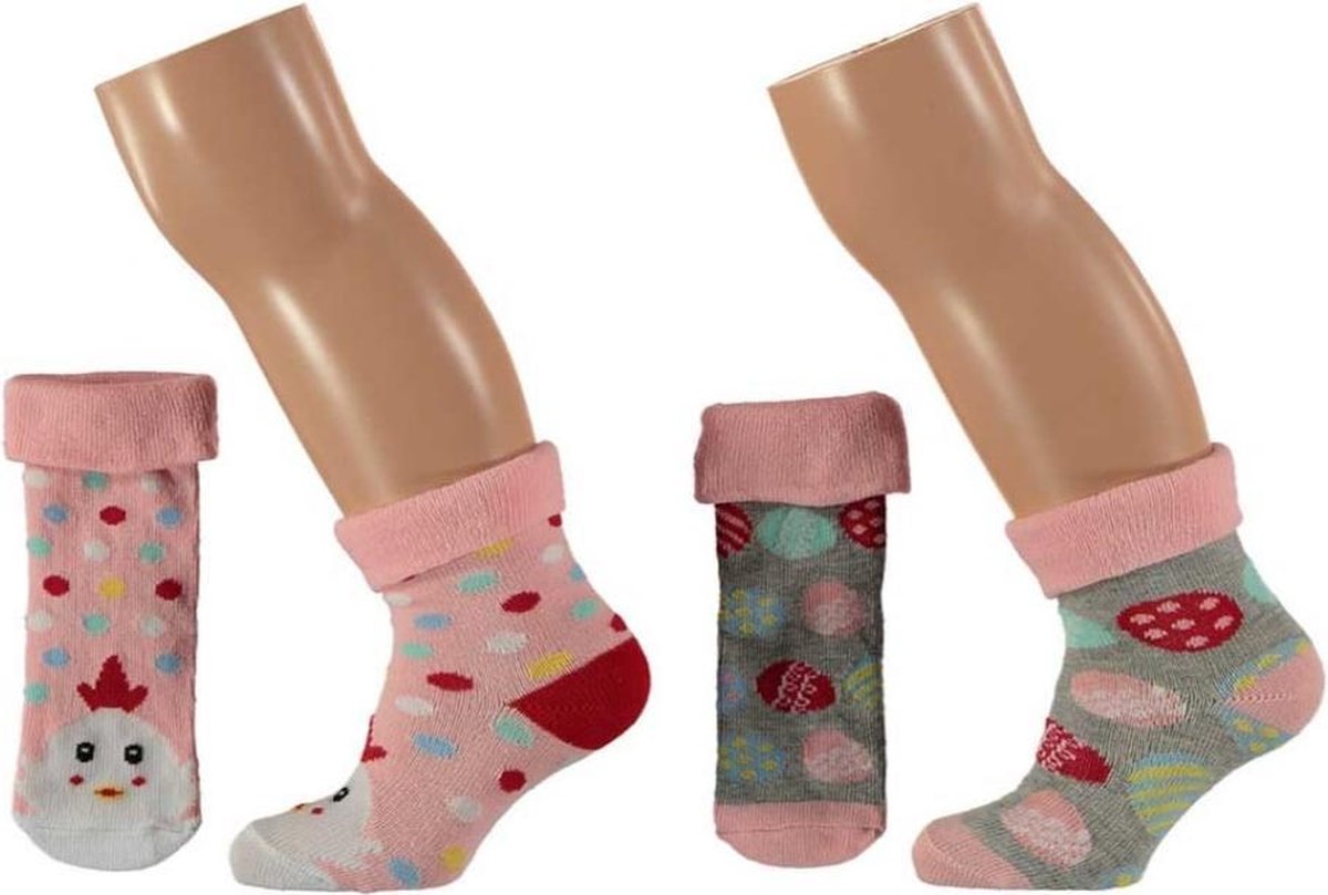 Apollo Babysokken Pasen 2-pack Junior Katoen Roze Maat 74/86