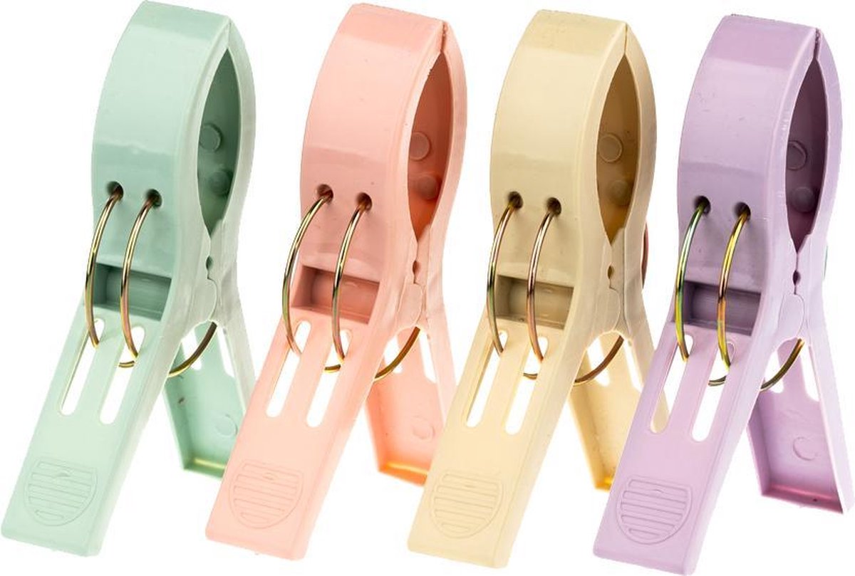 Handdoek clips - Clips - Handdoekknijpers - Grote wasknijpers - Badlaken knijpers - Strandlaken knijpers - Handdoekknijpers groot - Luxe - 4 Stuks