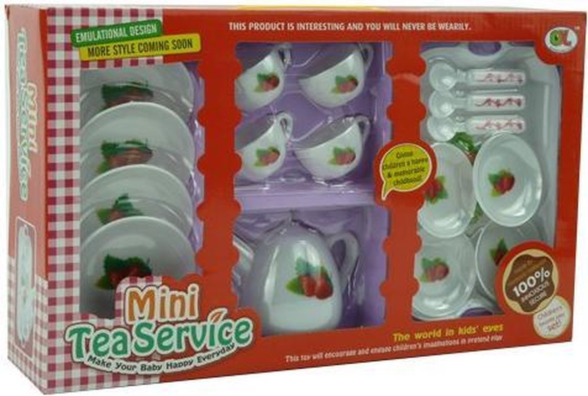 Theeserviessetje plastic 17 delig