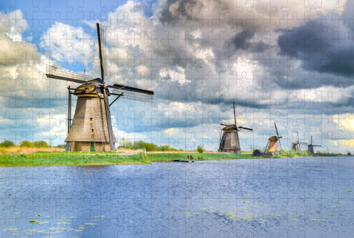 De Molens van Kinderdijk Puzzel - Hollandse Molens - Legpuzzel - Puzzel 252 Stukjes