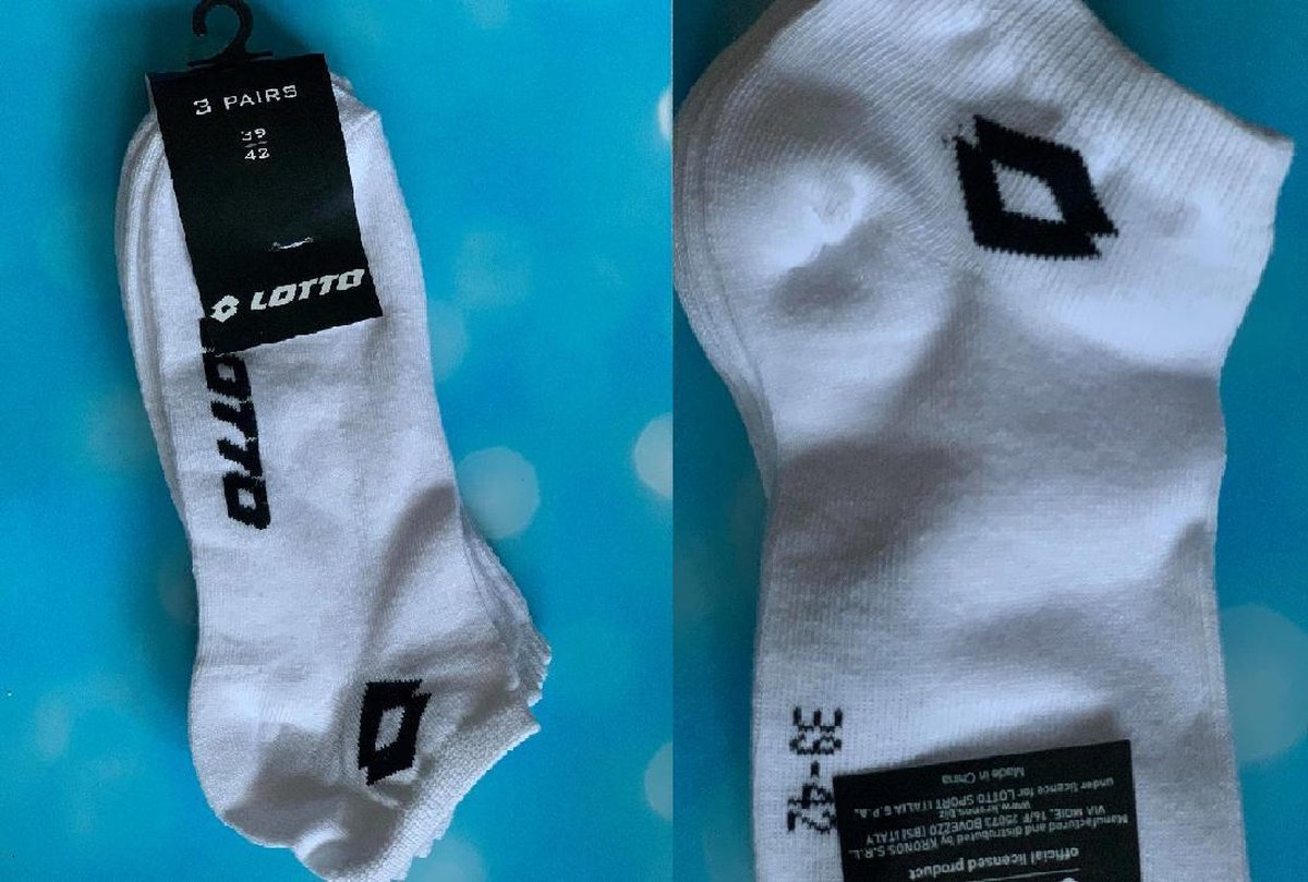 Lotto Sneaker Sokken - sport sokken - korten sokken - lotto sokken - wit  3 Paar - Maat: 39/42