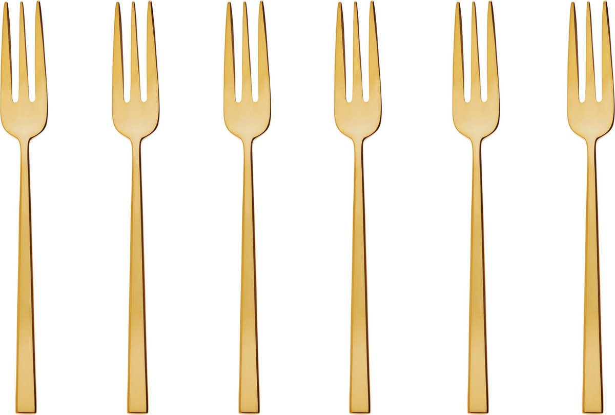 Sambonet Gebaksvorkjes Rock Goud 6 Stuks