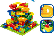 Knikkerbaan 168 delig met Bouwplaat - Bouwblokken Voordeelverpakking - Bouwstenen compatibel met Lego (Kleine Lego bouwstenen)