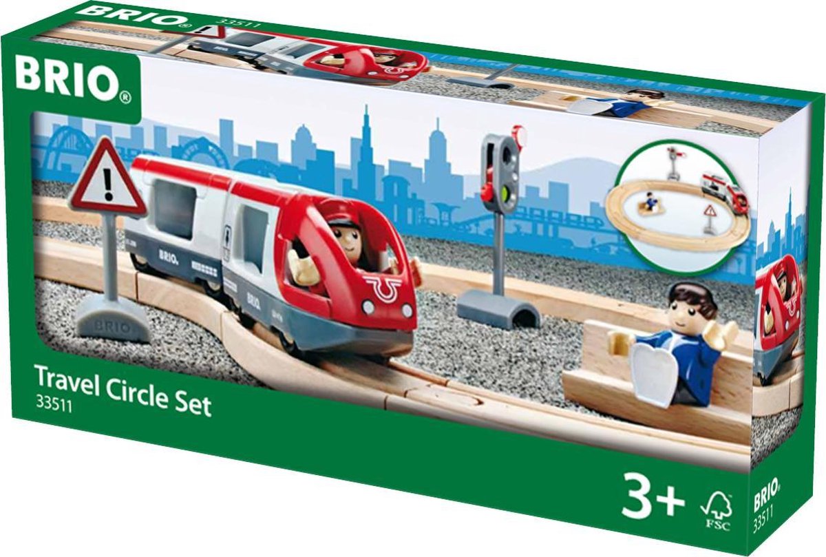 BRIO Treinset Treinbaan Passagierstrein set - Hout