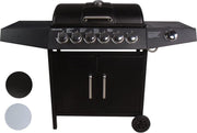 Gas BBQ - Zinaps Classic Gas Barbecue. 3/4/5 brandergas grill met zijbrander en grillsysteem. Grill Trolley met grillthermometer en zijplank. Gasgrill met gietijzeren grillrooster. -  (WK 02124)