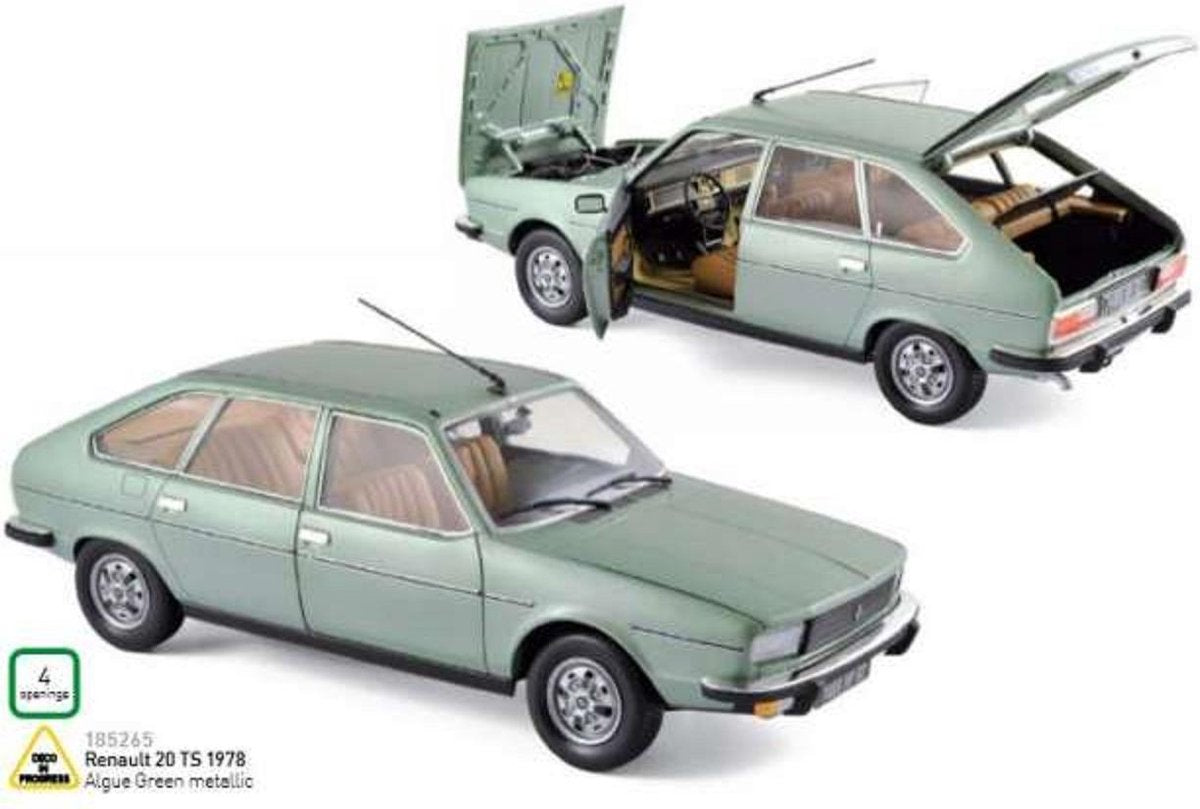 Renault 20 TS 1978 Algues Green 1-18 Norev