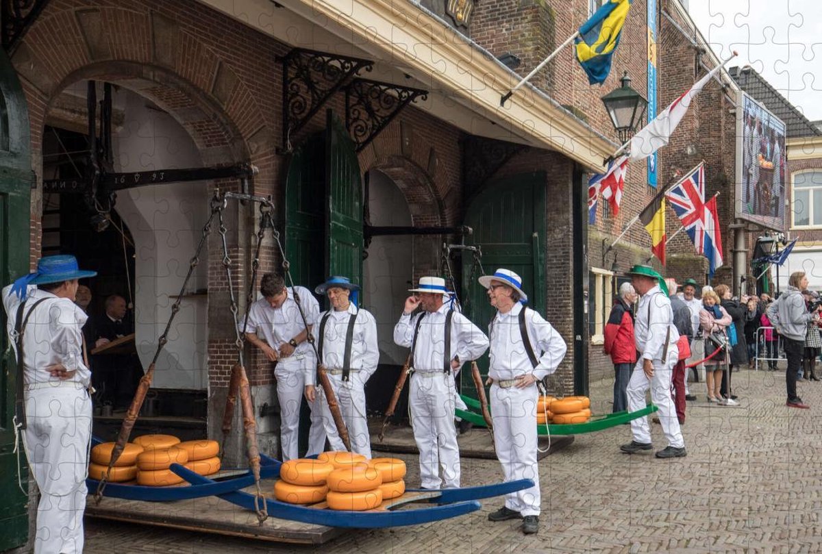 Kaasmarkt in Alkmaar - Puzzel 252 stukjes