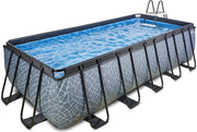 EXIT Stone zwembad 540x250x122cm met zandfilterpomp - grijs