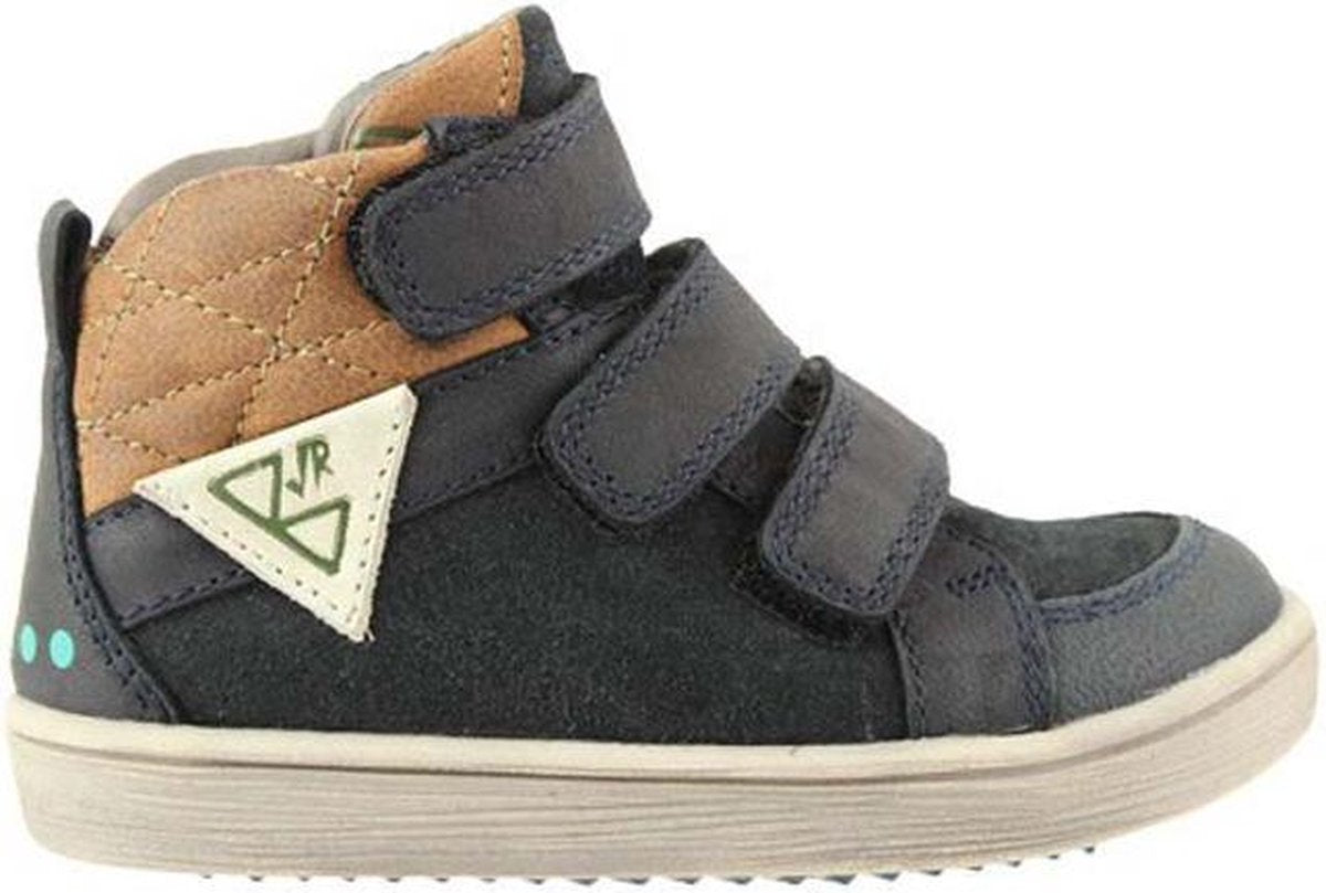 Bunnies JR 218712-520 Jongens Hoge Sneakers - Blauw - Leer - Klittenband