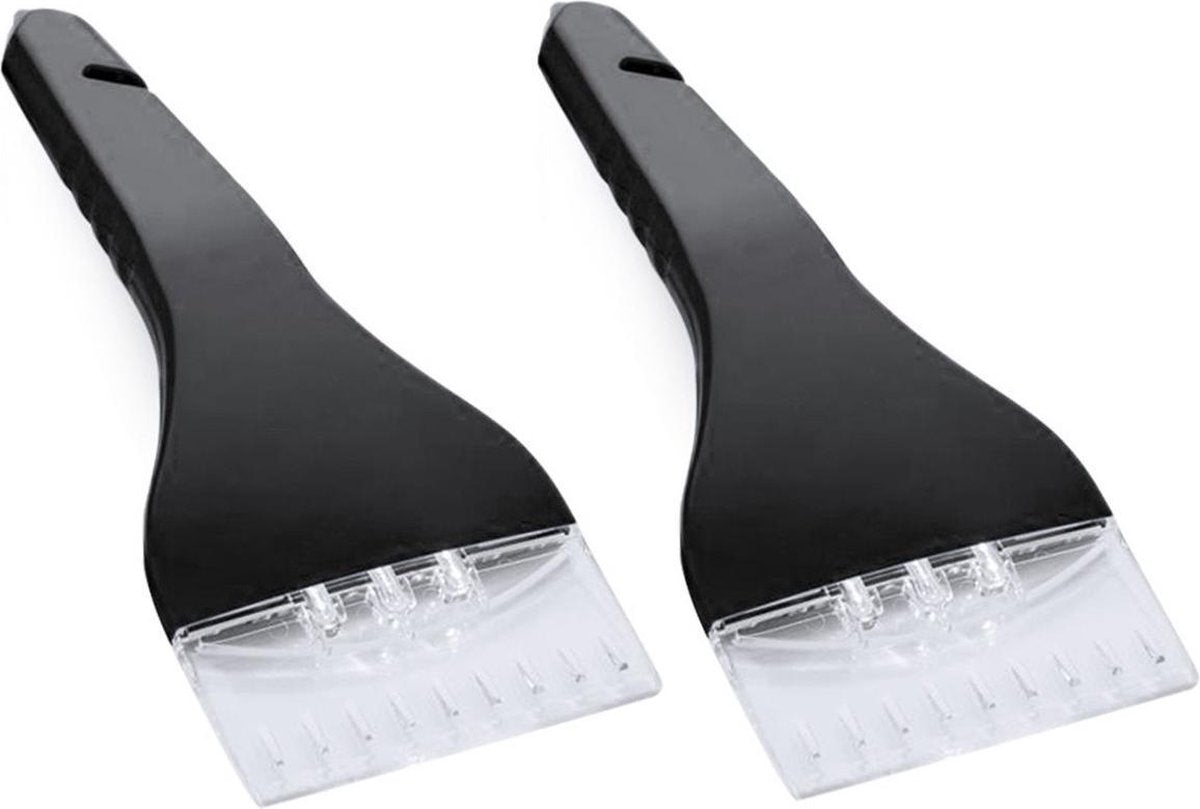 2x Auto ijskrabbers 3-in-1 zwart  26 cm
