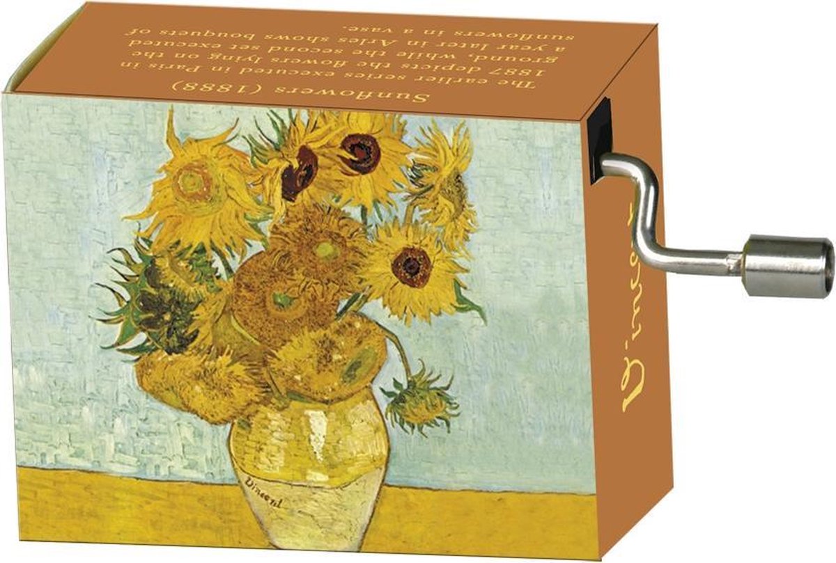 Muziekdoosje kunstenaars Van Gogh Zonnebloemen met melodie Spring van Vivaldi