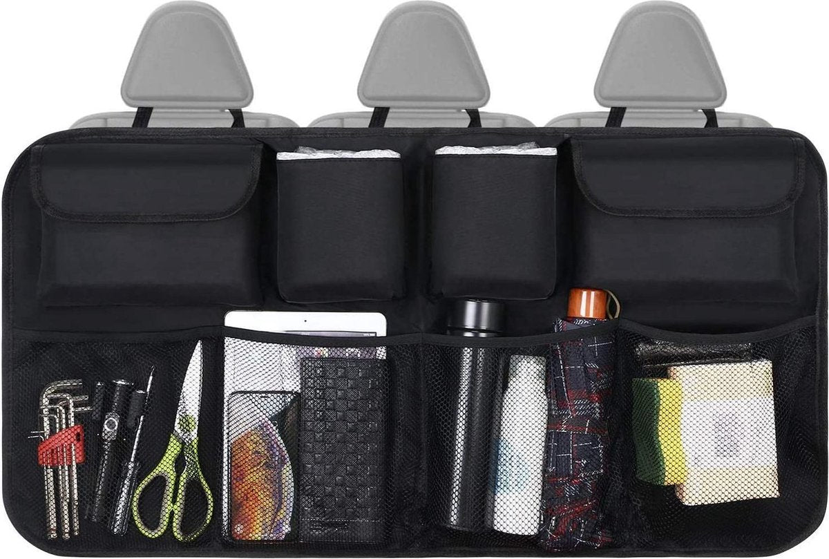 Kofferbak Organizer | Kofferbak Opberging | Kofferbak Tas | Kofferbak Vakken | Elastisch | Zwart