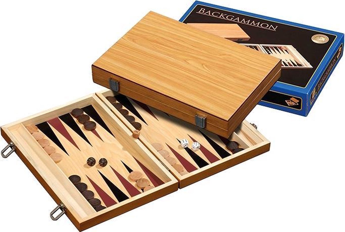 Backgammon Skiathos 1181 Blank Hout 35x23+stenenvak