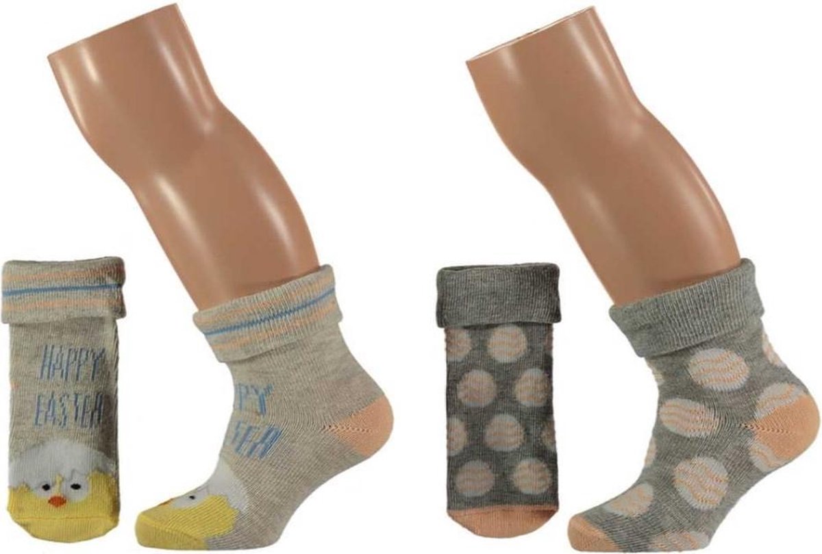 Apollo Babysokken Pasen 2-pack Junior Katoen Oranje Mt 56-68