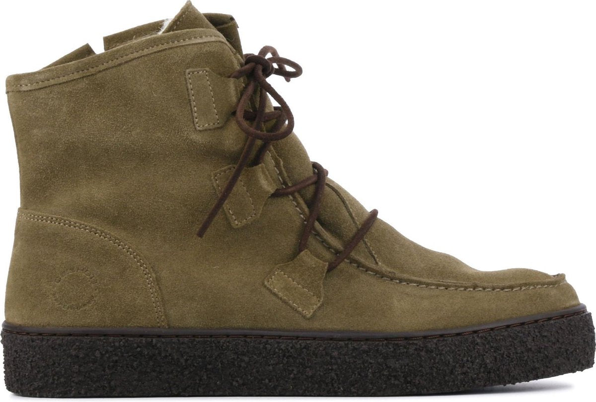 Cashott Vrouwen Suède  Veterboots / Laarzen / Damesschoenen 18110 - Taupe - maat 37