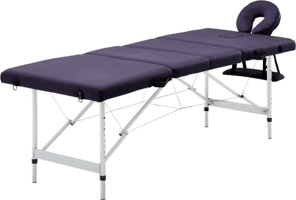 Medina Massagetafel inklapbaar 4 zones aluminum paars