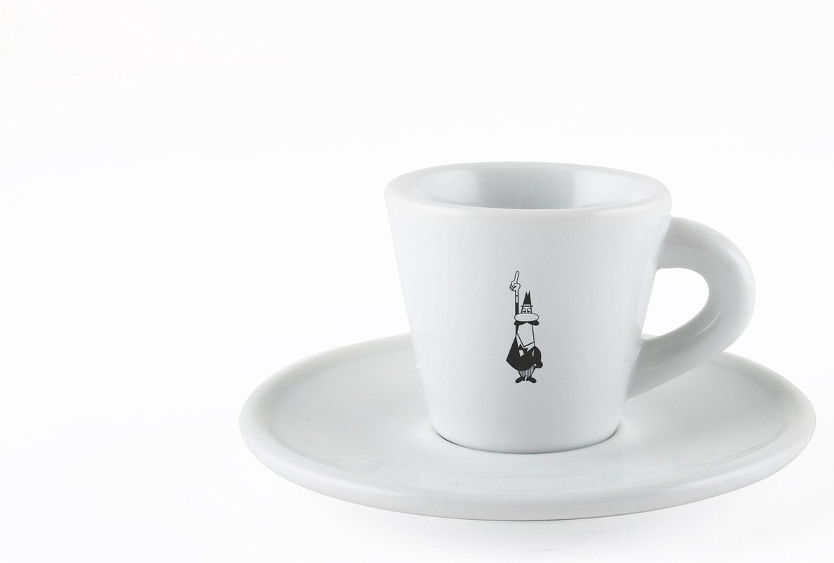 Bialetti espressokopje met schotel - porselein