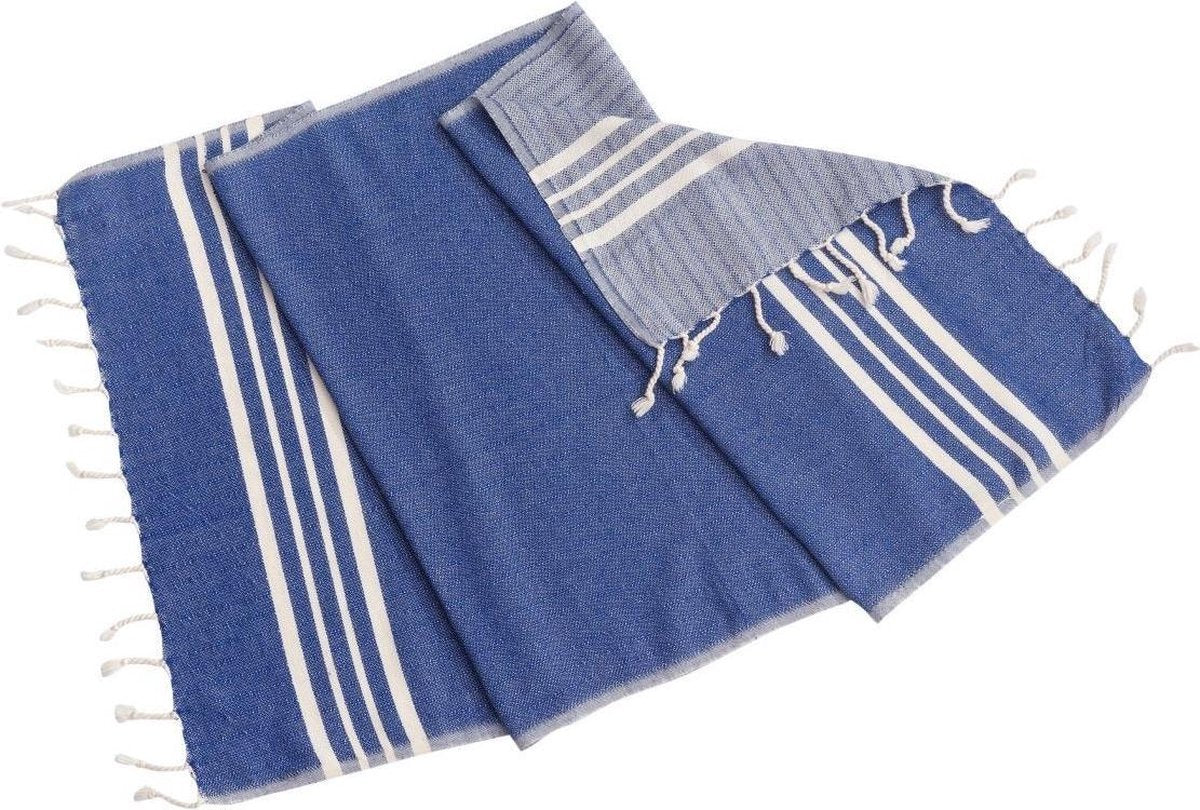 Gastendoek Krem Sultan Royal Blue - 30x50cm - Toilet Handdoek - Kleine Handdoek - Wc Handdoek - Gastenhanddoek