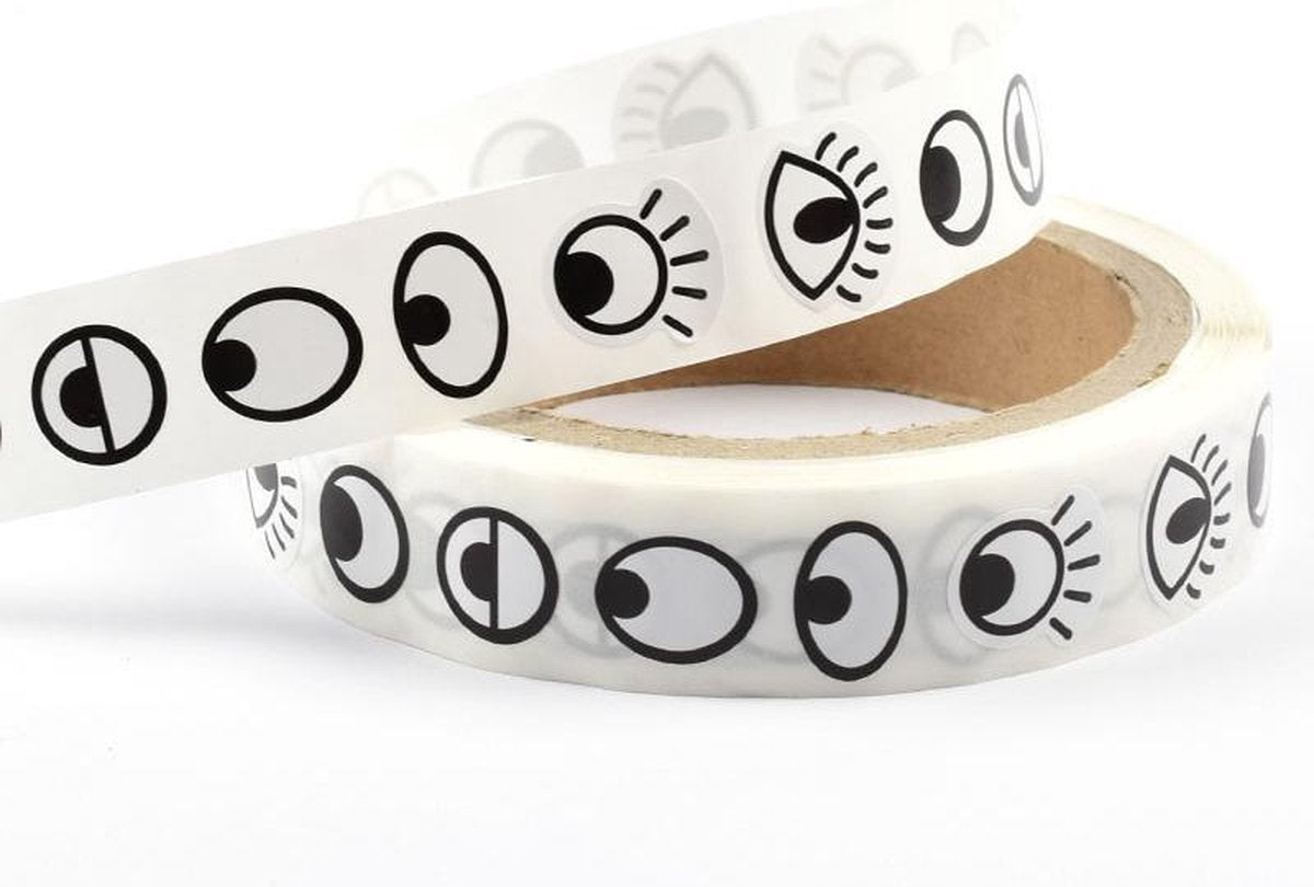 Blijderij - stickers -  stickerrol ogen 200 stuks -  knutselen -  creatief - happy stones