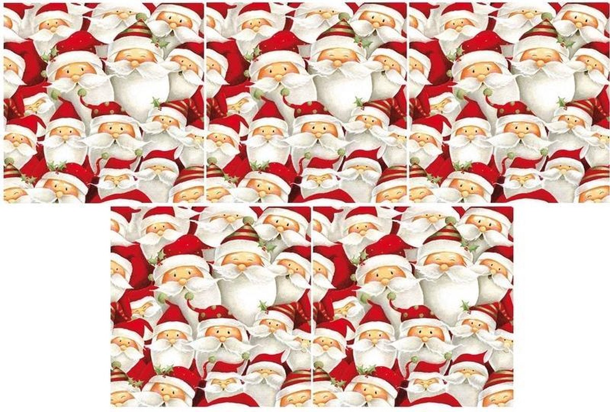100x Kerstman servetten 33 x 33 cm - Kerstservetten