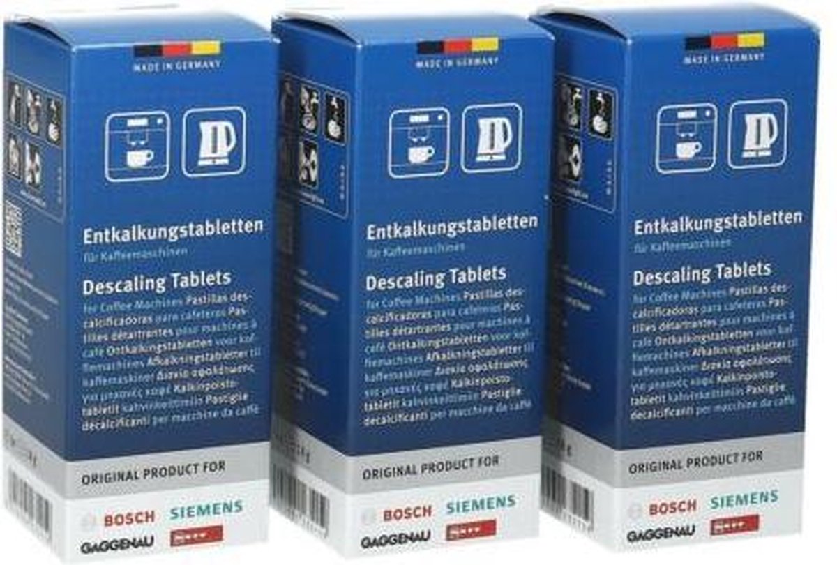 Ontkalking ontkalker espressomachines Bosch Siemens tabletten - 3x 6 stuks -ontkalkingstabletten