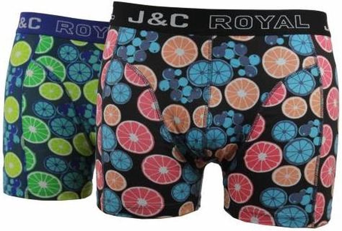 J&C heren boxershort 2-pak Lemons 237  - S  - Peach