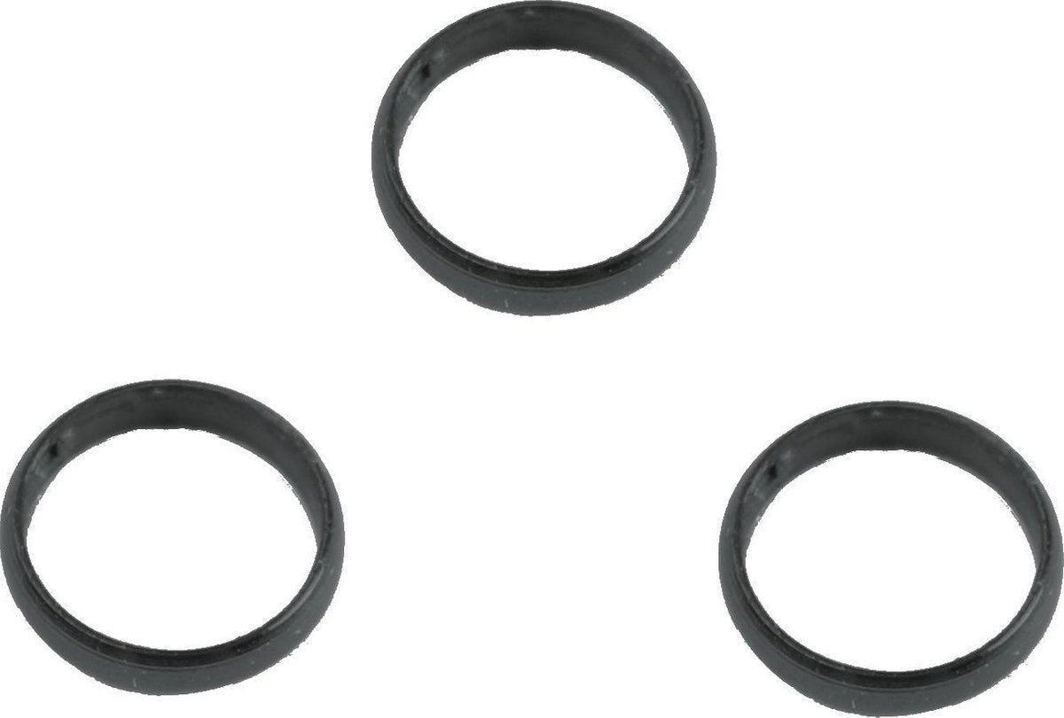 Bull's Shaft Rings Aluminium Zwart Dikte 2 Mm 3 Stuks