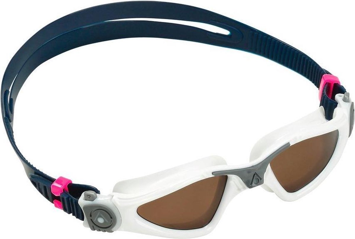 Aquasphere Kayenne Small - Zwembril - Volwassenen - Brown Polarized Lens - Wit/Grijs