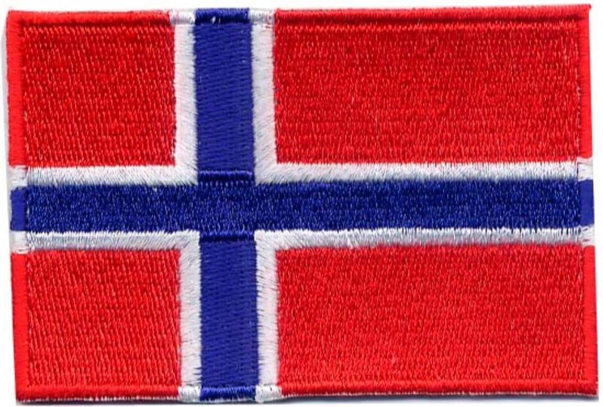 HKM APPLICATIE VLAG NOORWEGEN OPSTRIJKBAAR - 5 STUKS. 8.5 X 6 CM.