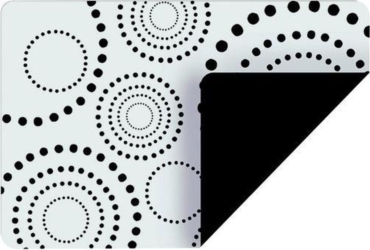 Zak!designs Placemat In Bloom Tweezijdig 45 X 30 Cm Zwart/wit