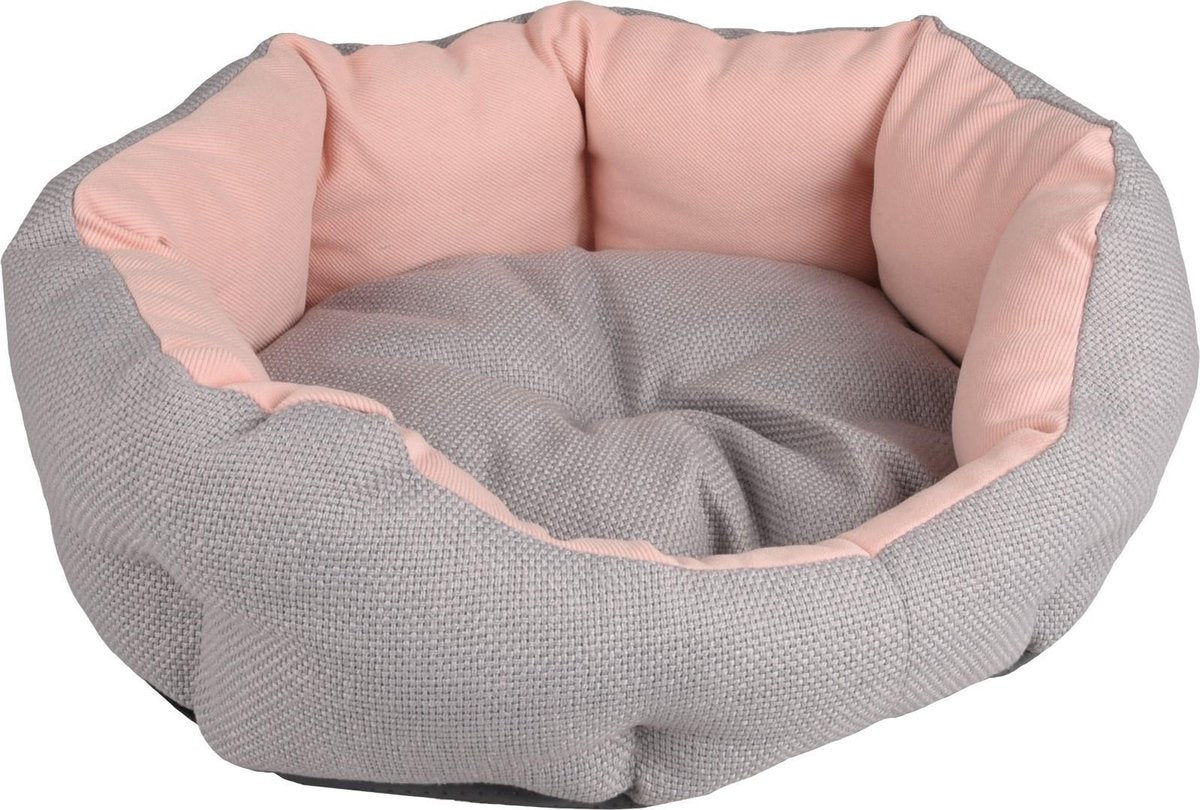 Mand small dog cub achthoek roze 45x40x17 cm Flamingo