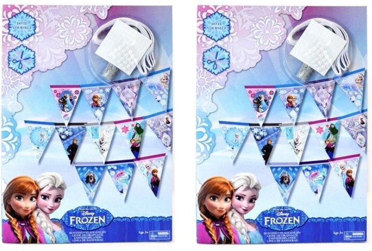 2 stuks complete pakketten Maak je eigen Frozen vlaggenlijn ®Pippashop