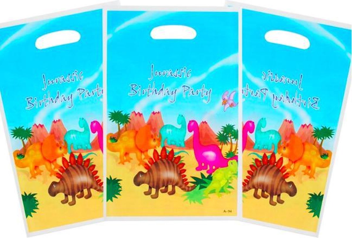 ProductGoods - 20x Dinosaurus Uitdeelzakjes - Verjaardag - Kinderfeestje - Uitdeelzakjes