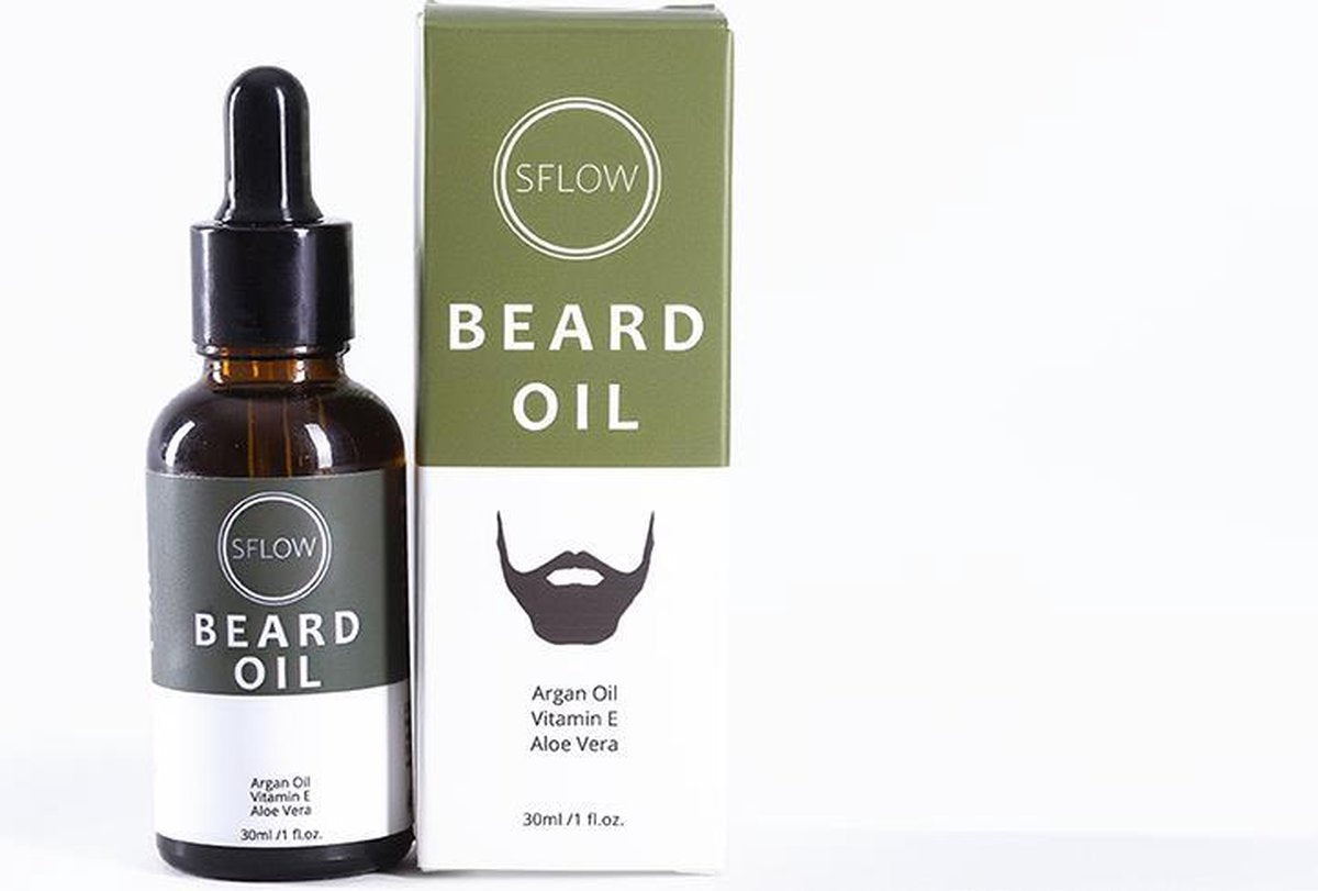 Sflow - Baardgroei olie - Baard verzorging - Natuurlijke ingrediënten -  Snor & baard - 30ml