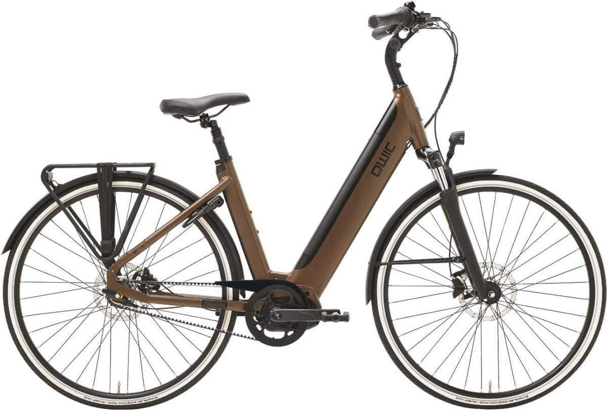 Qwic Premium I MN7+ Belt - Elektrische Fiets - Dames - 54 cm - Bruin