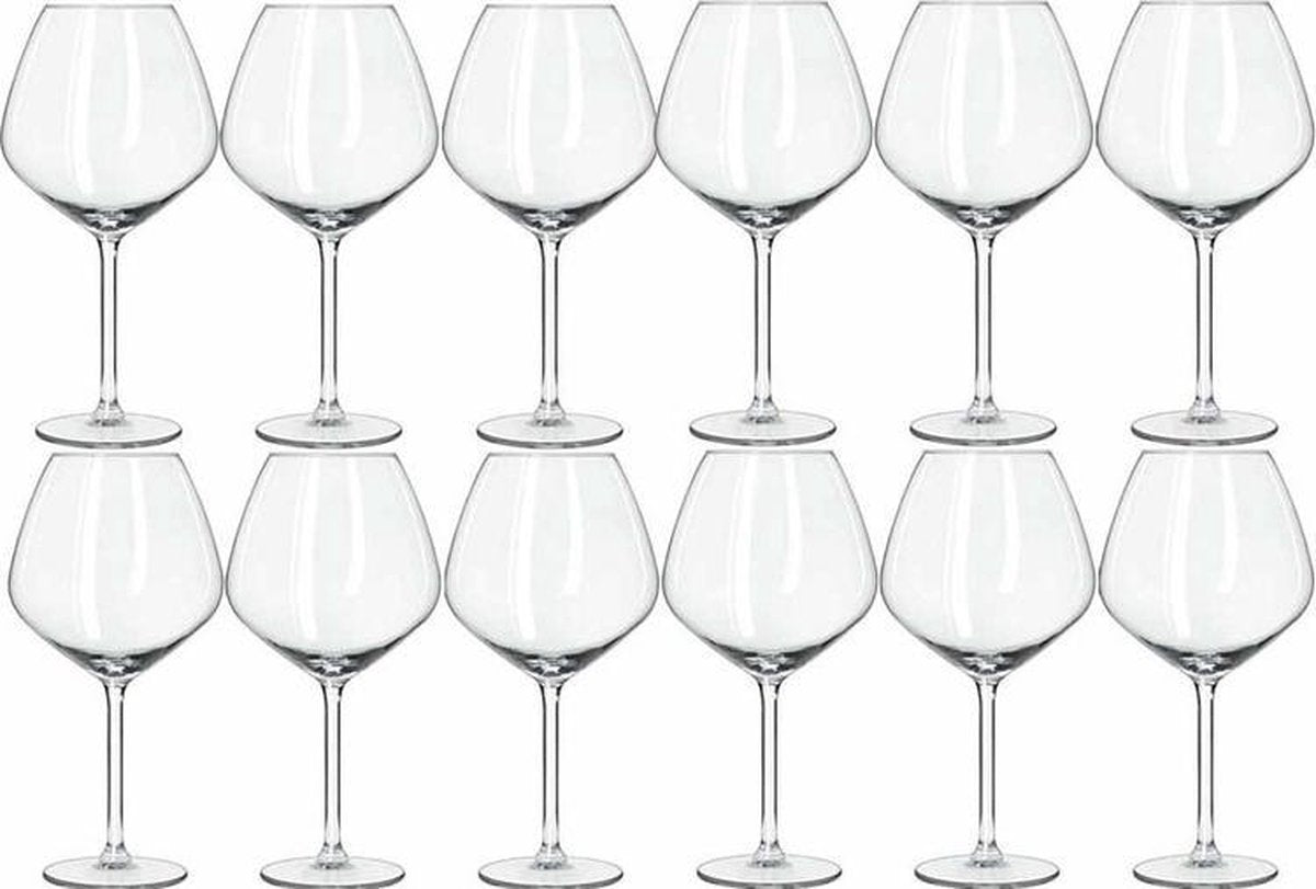 18x Luxe wijnglazen voor rode wijn 750 ml Carre - 75 cl - Rode wijn glazen - Wijn drinken - Wijnglazen van glas
