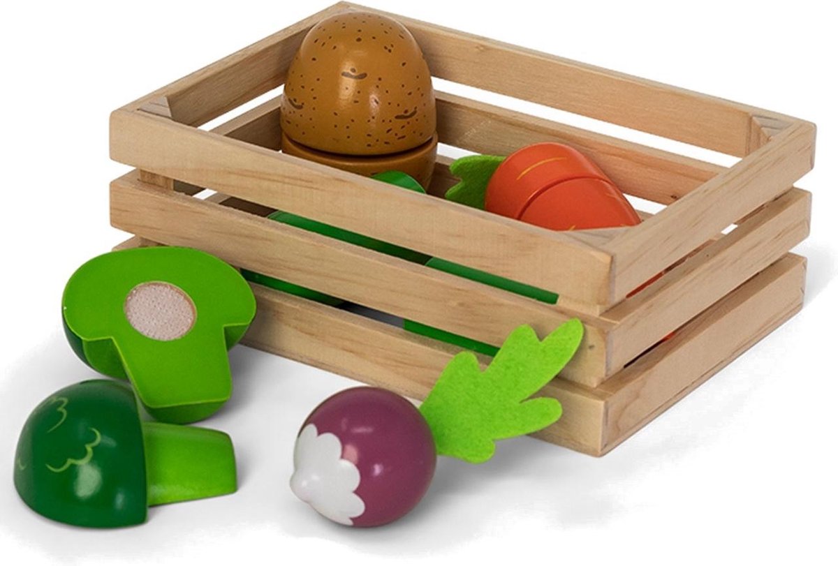 Mamamemo Houten Krat Met Groenten 16 Cm