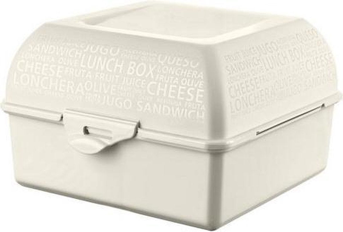 Titiz to go lunch box (143x143x95 mm) 2 compartimenten - beige