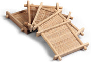 Bamboe Onderzetters - Glas Onderzetter - Beker Onderzetter - Mok Onderzetter - 8.5 x 8.5 cm - 4 Stuks - Bamboe
