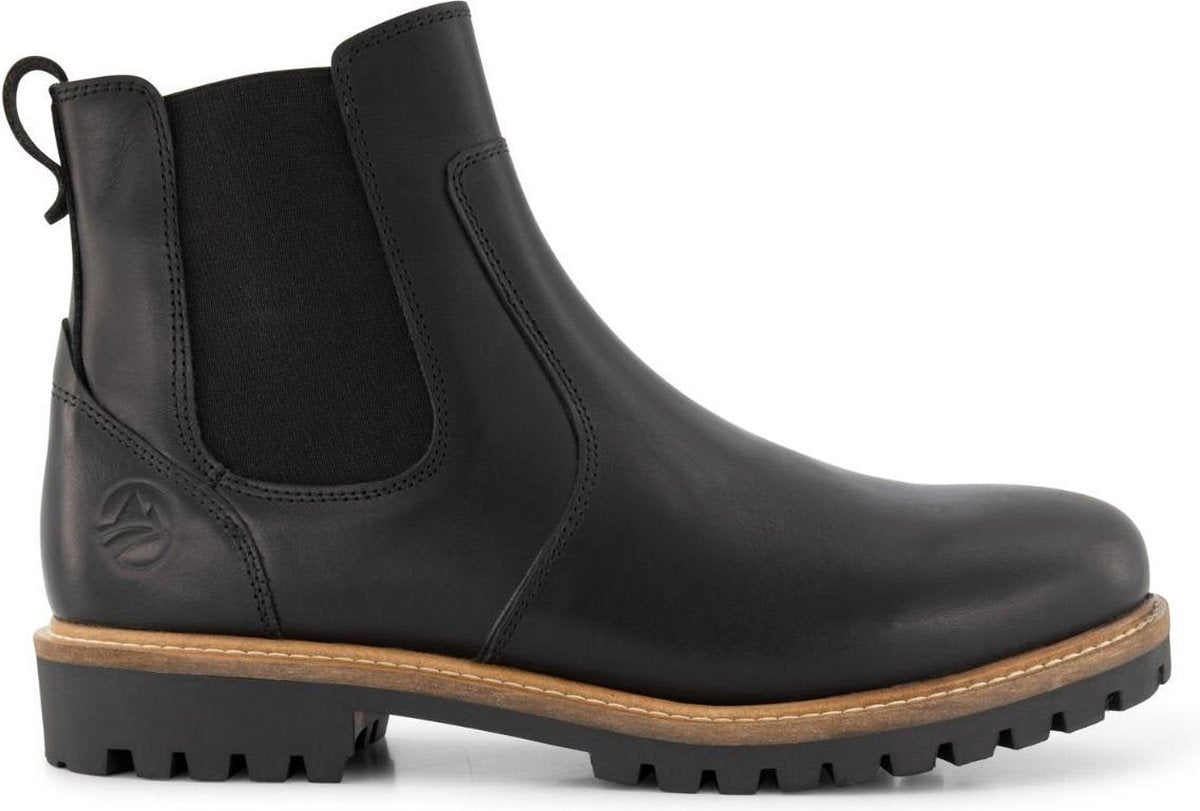 Travelin' Seljord - Leren Heren Chelseaboot - Profielzool - Schoen - Zwart Leer - Maat 41