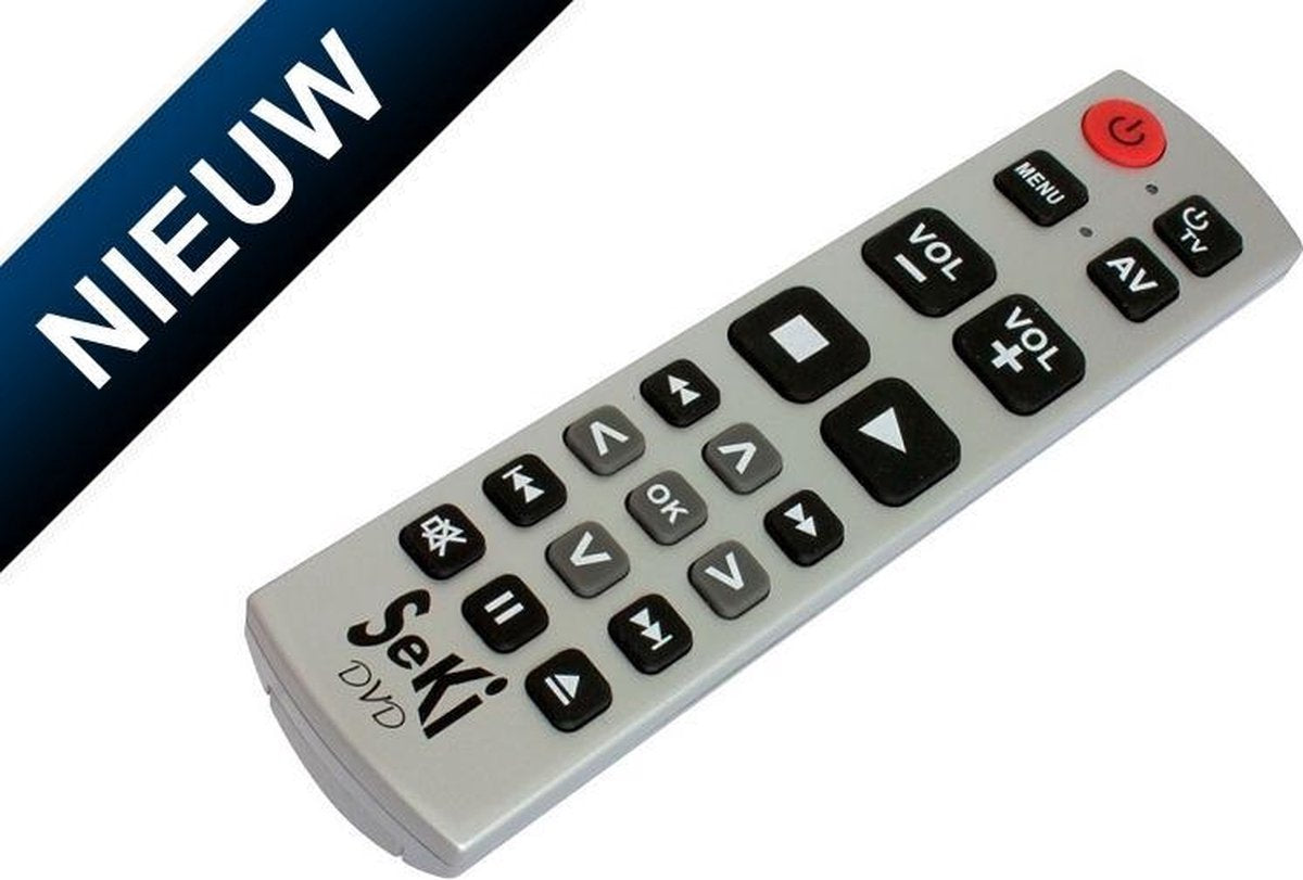 Senioren / Slechtzienden universele afstandsbediening Seki DVD - Zilver