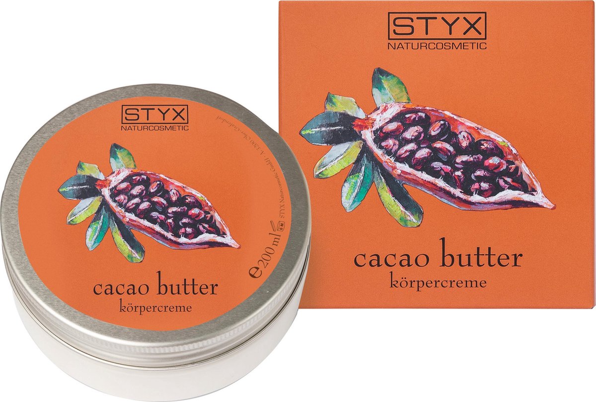 STYX - Cacao Butter - Body Crème - 200ml - 100% Natuurlijk - Vegan - Natuurlijke body crème - Biologisch - Dierproefvrij - Natuurlijke Ingrediënten - Verzorging - Vitamine A