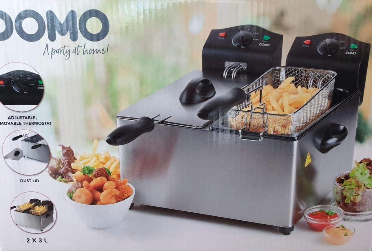 Dubbele Friteuse Domo 2x3 Liter