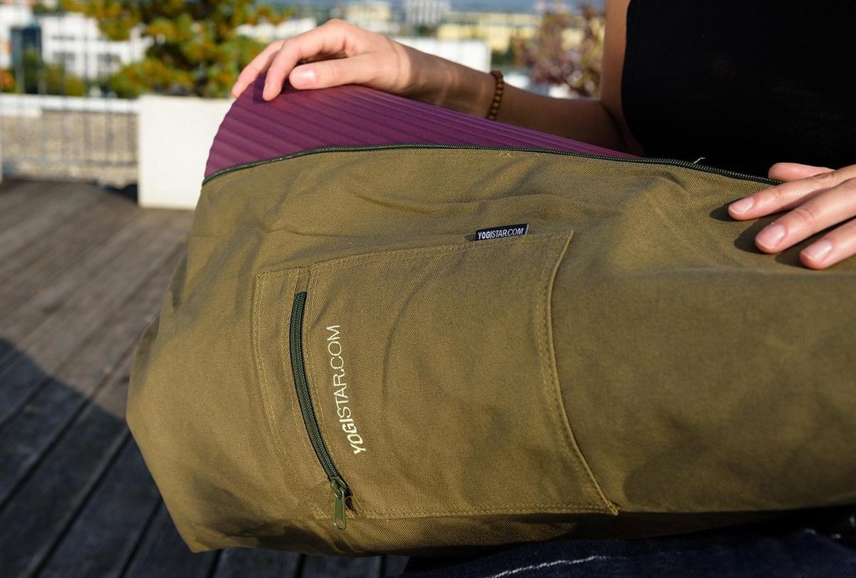 Yogatas yogibag® basic - zip - cotton - big plus - 73 cm olive Sporttas YOGISTAR