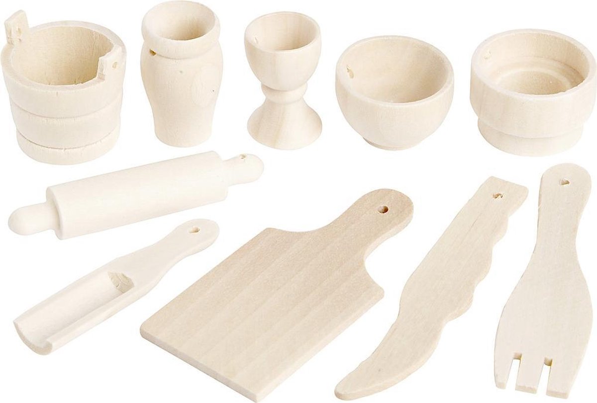 Cchobby Keukengerei 6 Cm Lichtbruin 10 Stuks