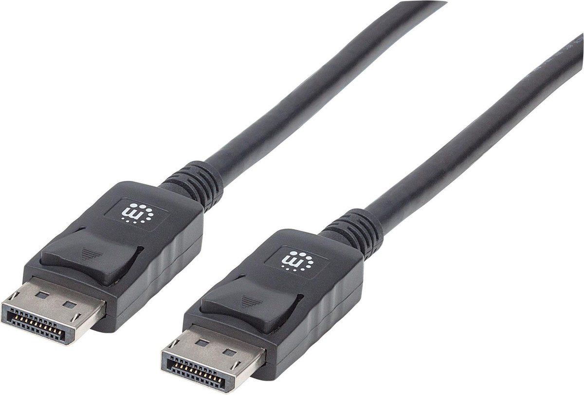 Manhattan DisplayPort Aansluitkabel 1.00 m 306935-CG Zwart [1x DisplayPort stekker - 1x DisplayPort stekker]