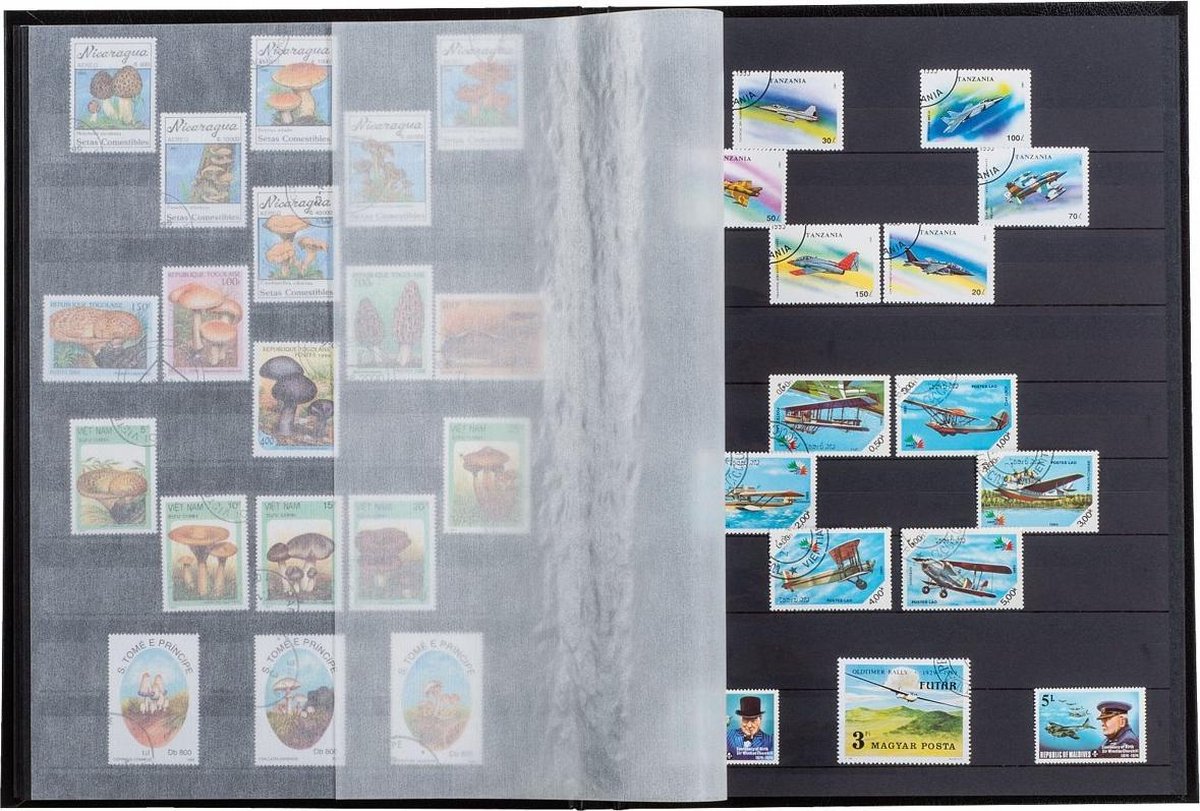 Leuchtturm - Postzegelinsteekalbum met 32 zwarte bladzijden - Basic S32 - harde zwarte kaft