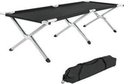 TecTake veldbed - xl veldbed 190 cm - zwart - 401212