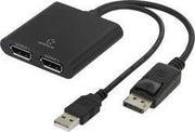 Renkforce RF-4758087 DisplayPort Adapter [1x DisplayPort stekker - 2x DisplayPort bus] Zwart 20.00 cm