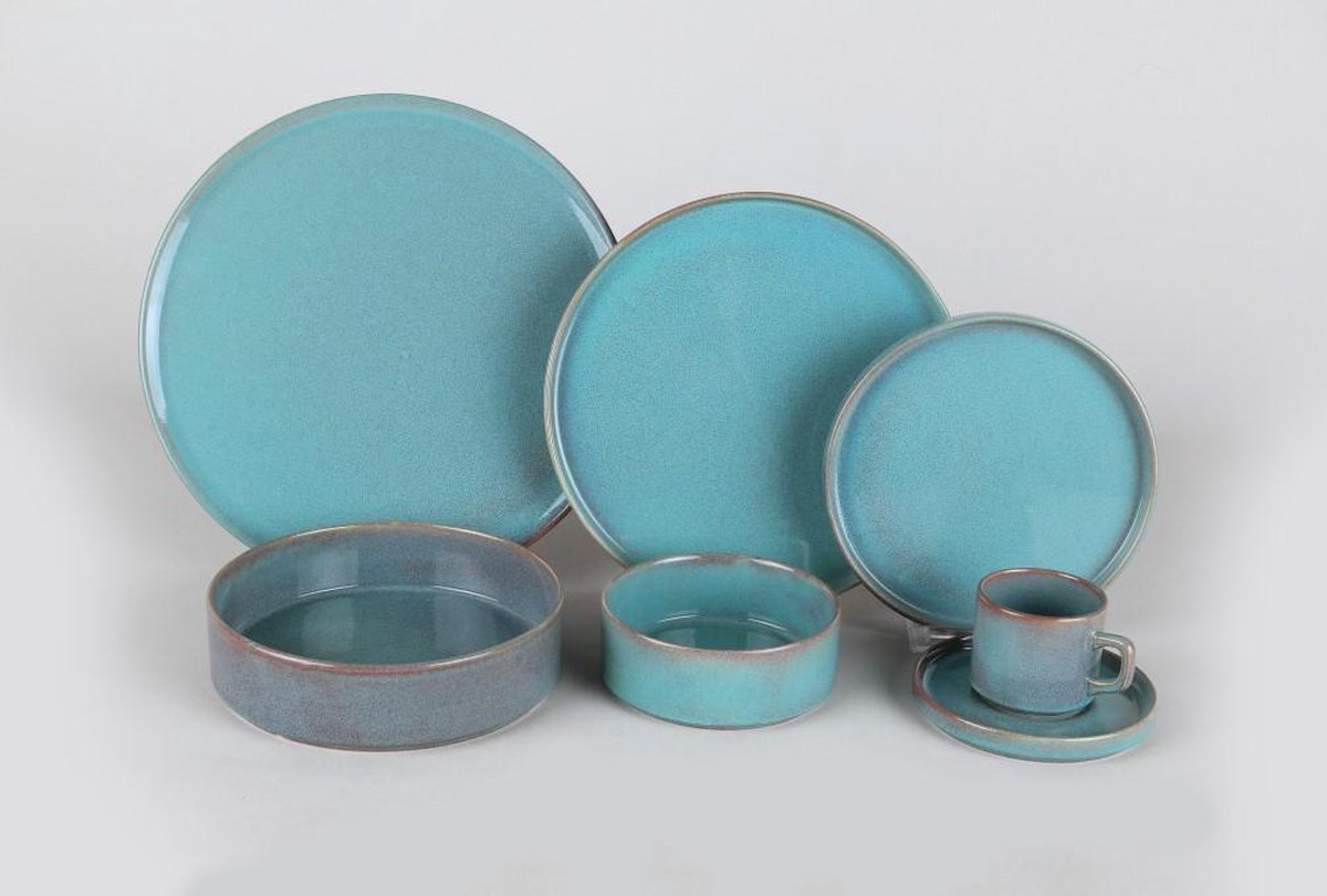 Inspire Laguna Serviesset 24 delig (6 personen) Blauw Stoneware